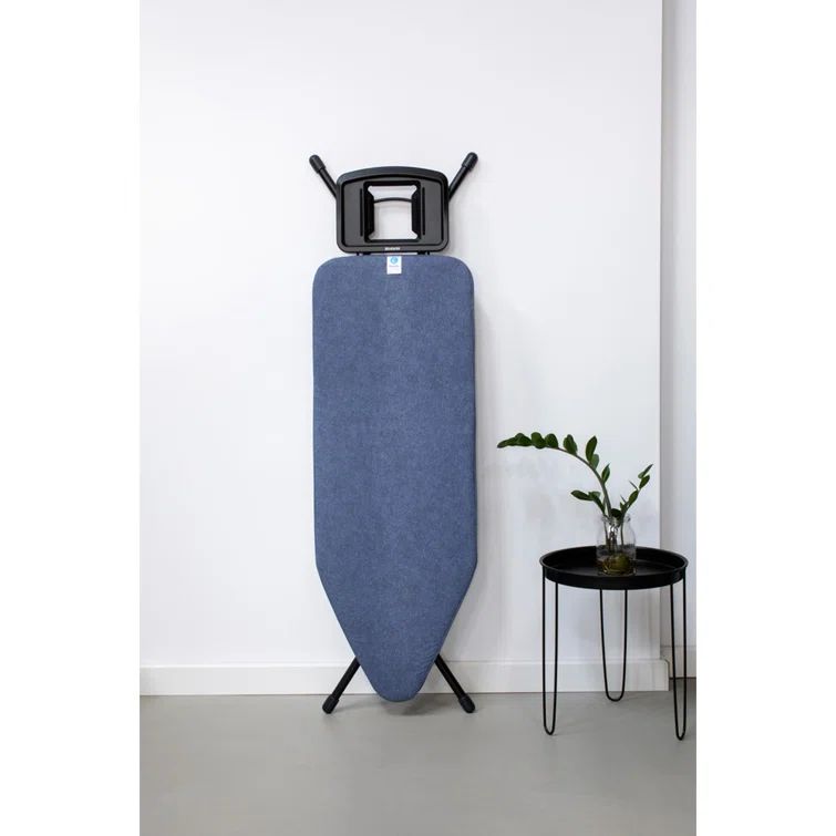 Denim Blue Freestanding Ironing Board with Steam Iron Rest