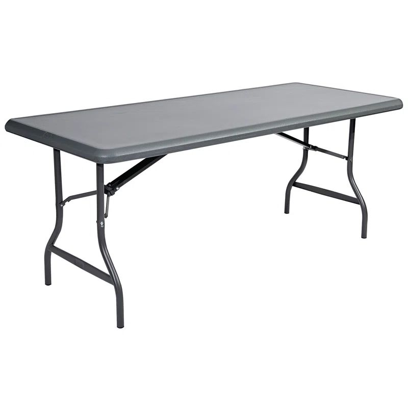Charcoal Polyethylene Industrial Folding Table with Metal Legs