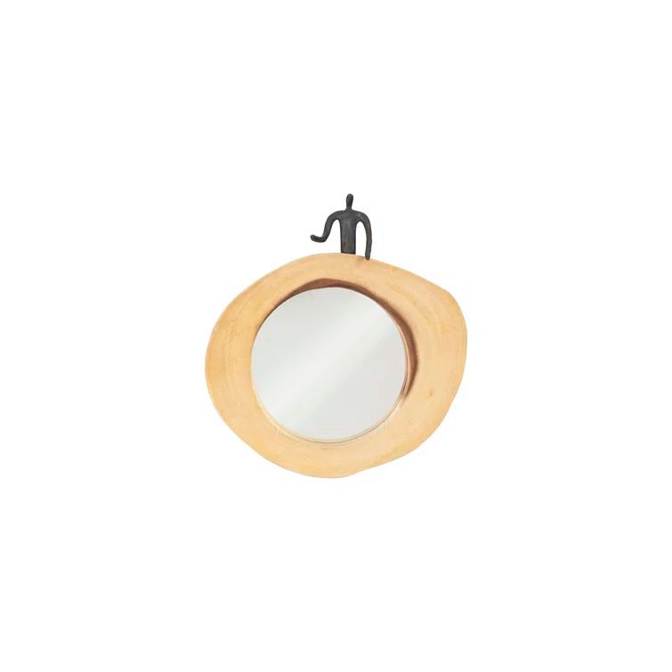 Atlas Cross Cut 12" Bronze-Wood Beveled Accent Mirror