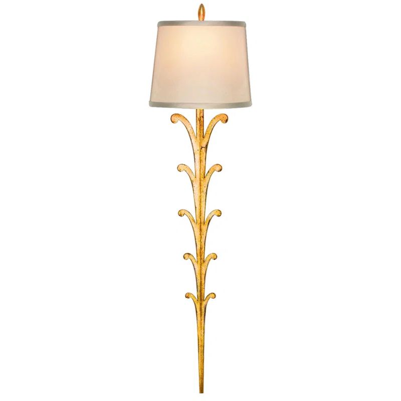 Doré Gold Leaf Design Dimmable Wall Sconce
