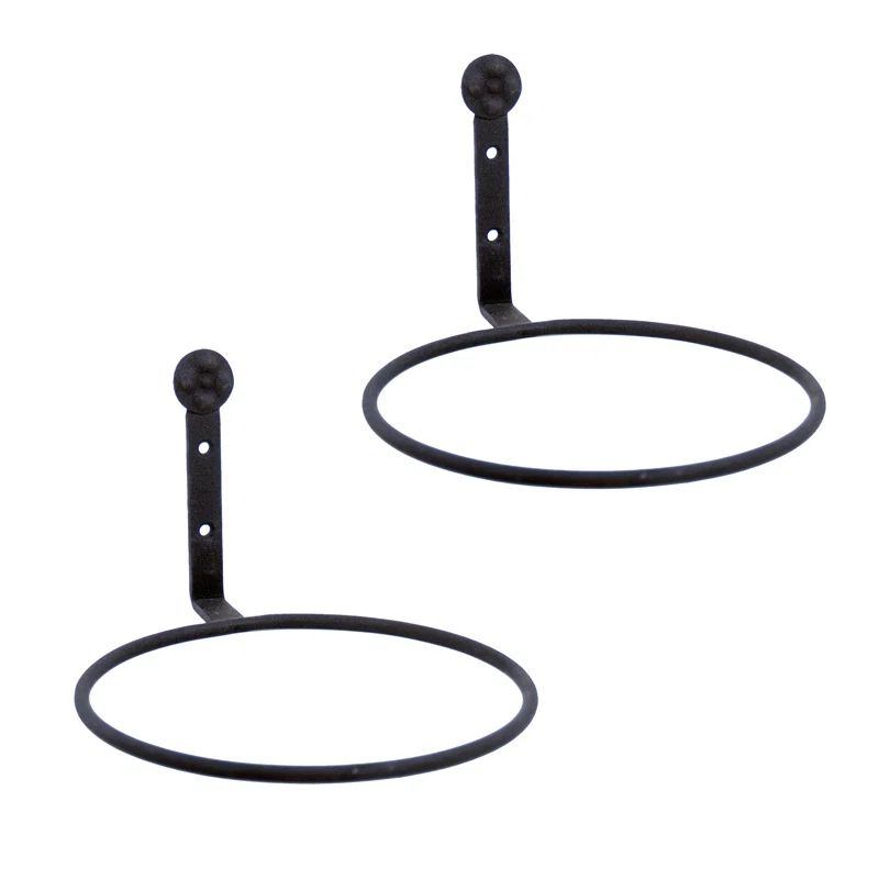 Black Wrought Iron Wall-Mounted Plant Holder Set