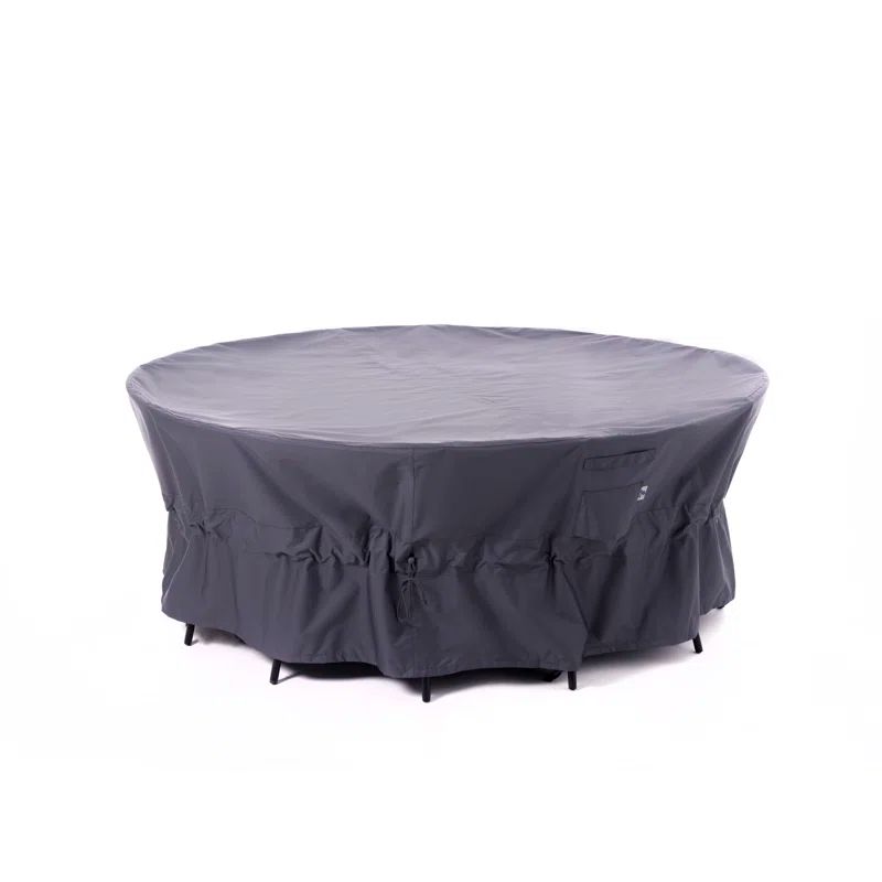 Heavy Duty Gray Waterproof Round Patio Table Cover