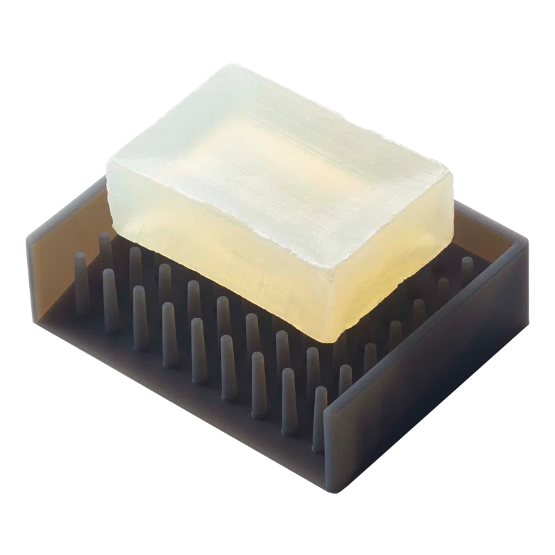 Black Silicone Self-Draining Soap Tray with Spikes