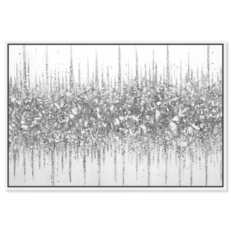 Gray and White Abstract Canvas Art with Floater Frame