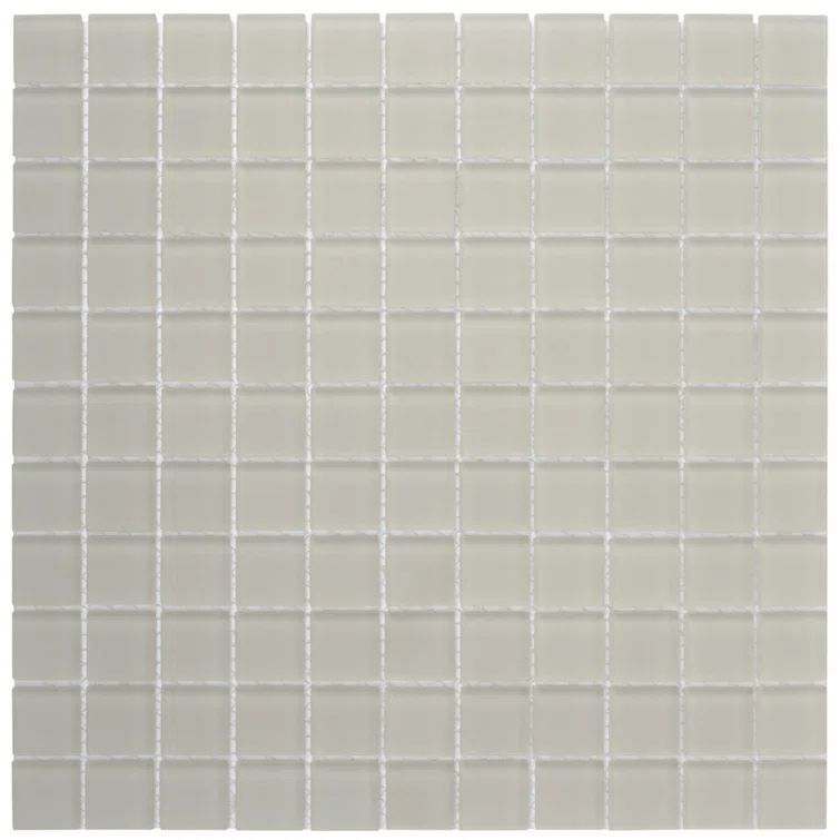 Light Gray 4x4 Matte Glass Mosaic Tile for Walls and Floors