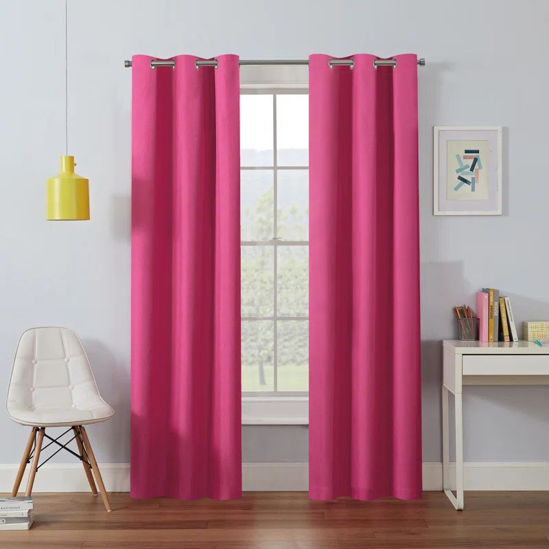 Raspberry Polyester Blackout Grommet Window Panel, 42" x 63"