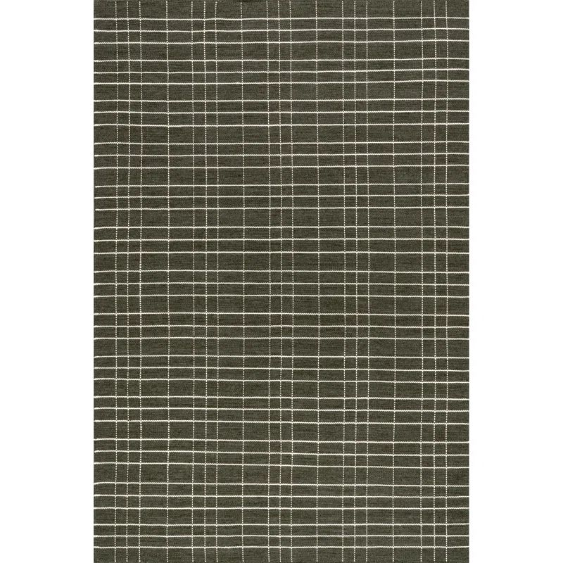 Charlie Green Plaid Wool and Cotton 10' x 14' Area Rug