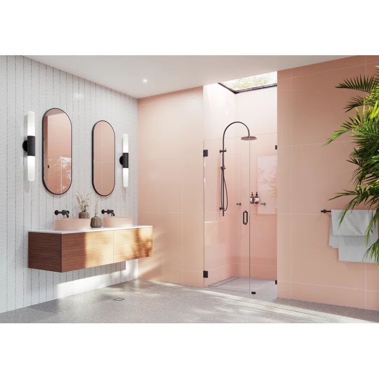 Illume 78" Frameless Clear Glass Shower Door with Matte Black Hardware