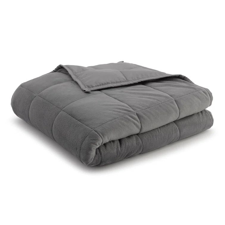Ella Jayne 20lb Reversible Gray Microfiber Weighted Blanket