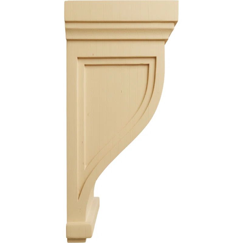14" Alder Wood Traditional Recessed Corbel