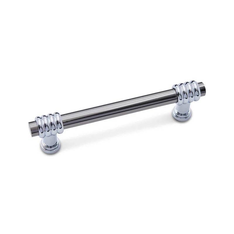 Modern Black Nickel and Chrome Bar Pull with Mounting Hardware