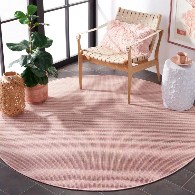 Beige and Terracotta Tufted Rectangular Synthetic Rug