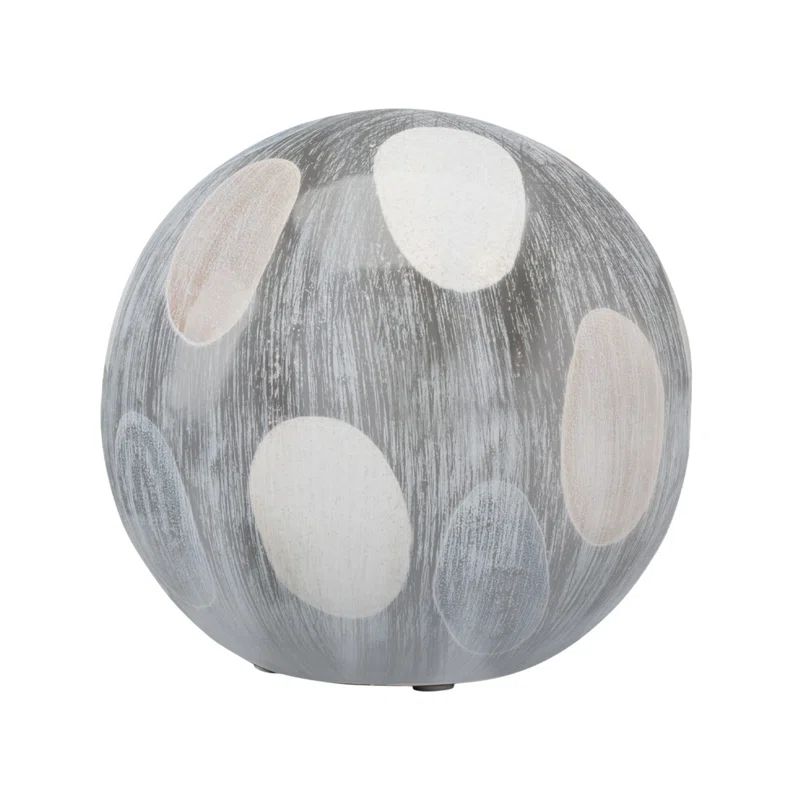 Sophisticated Cobblestone-Inspired Ceramic Orb Figurine, 10"