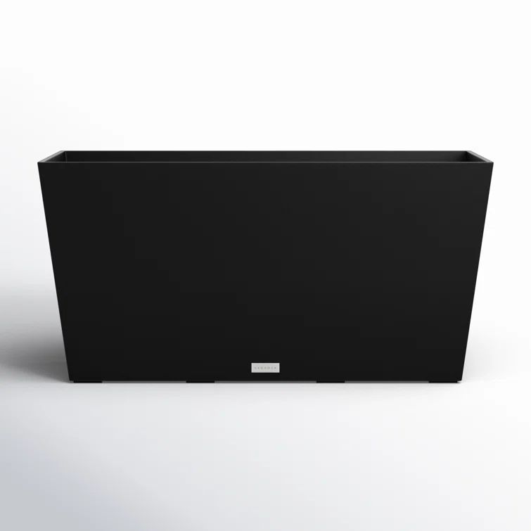 Midori Black 39" Recycled Plastic Modern Trough Planter