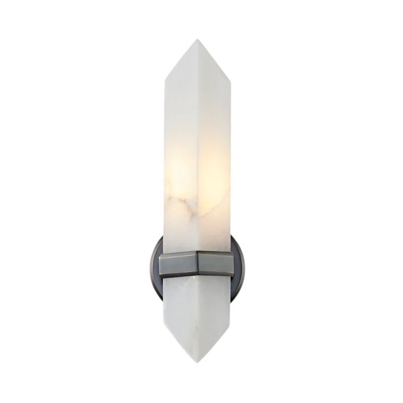 Valencia Urban Bronze Alabaster Stone Bath Sconce