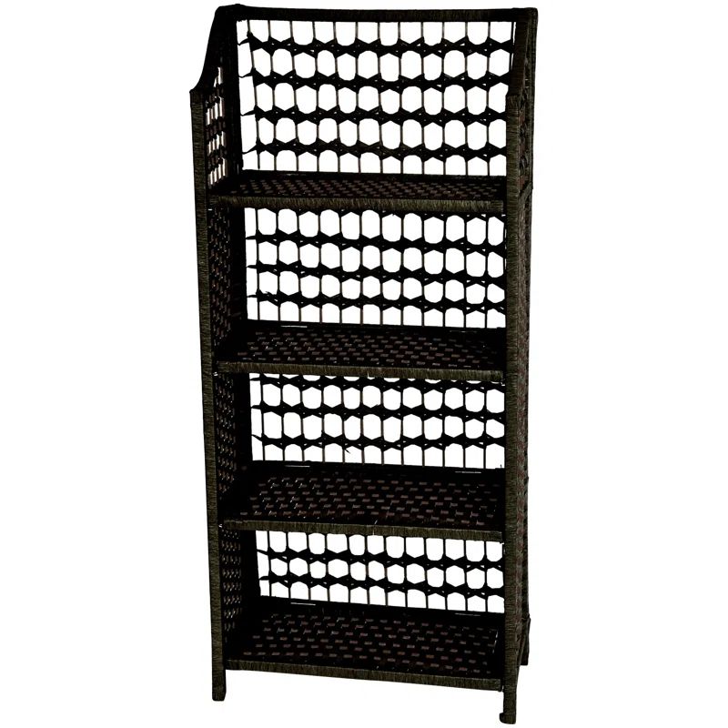 Oriental Black Stained Spruce 53" Adjustable 5-Shelf Bookcase