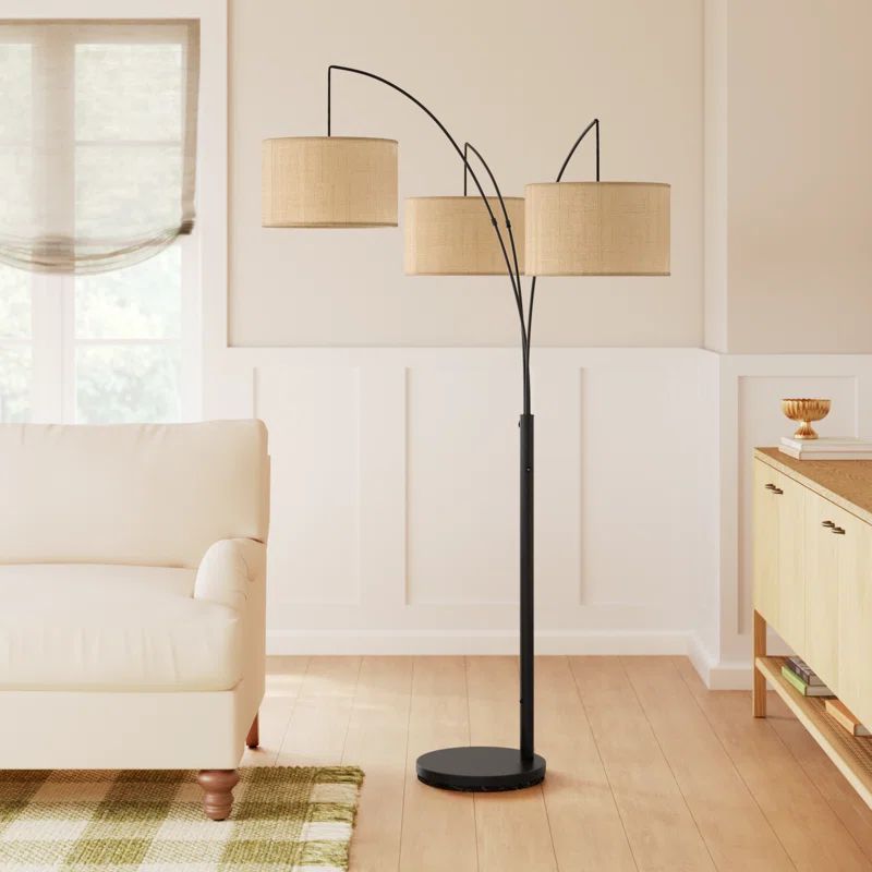 Antique Bronze 74'' Adjustable Multi-Head Arc Floor Lamp