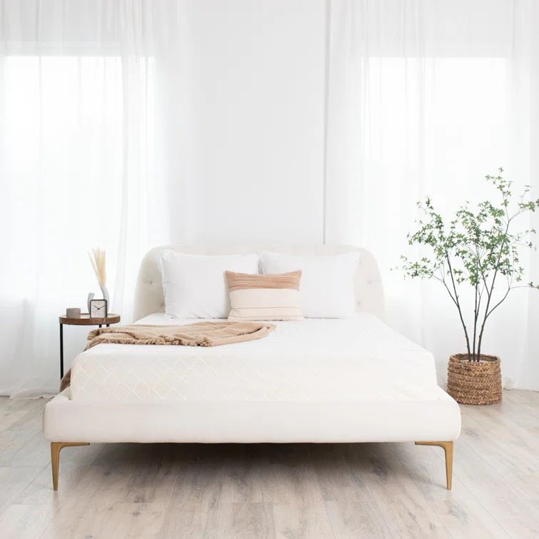 California King White Memory Foam Mattress with Gold Legs