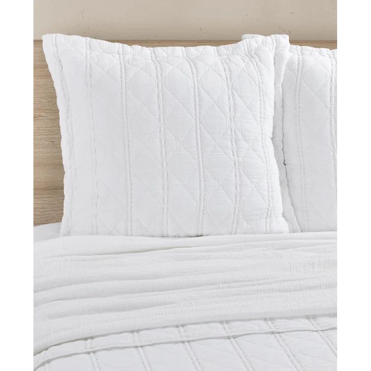 White Quilted Cotton Standard Sham