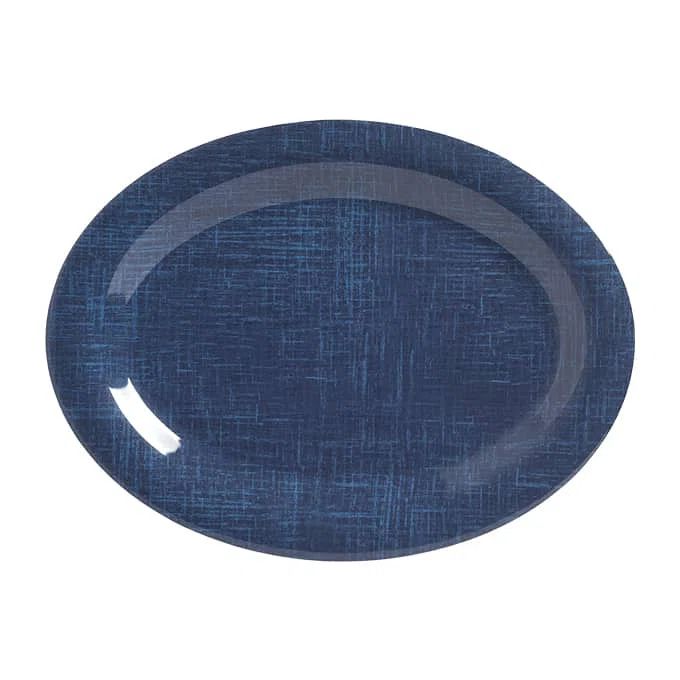 Denim Blue Oval Melamine Serving Platter
