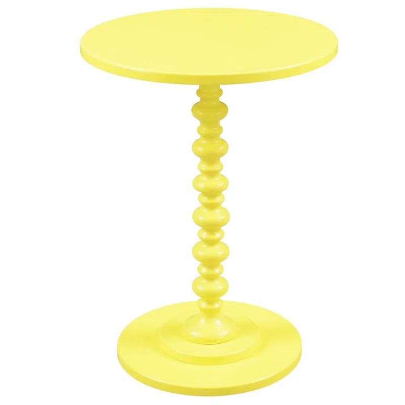 Yellow Round Spindle Solid Wood End Table