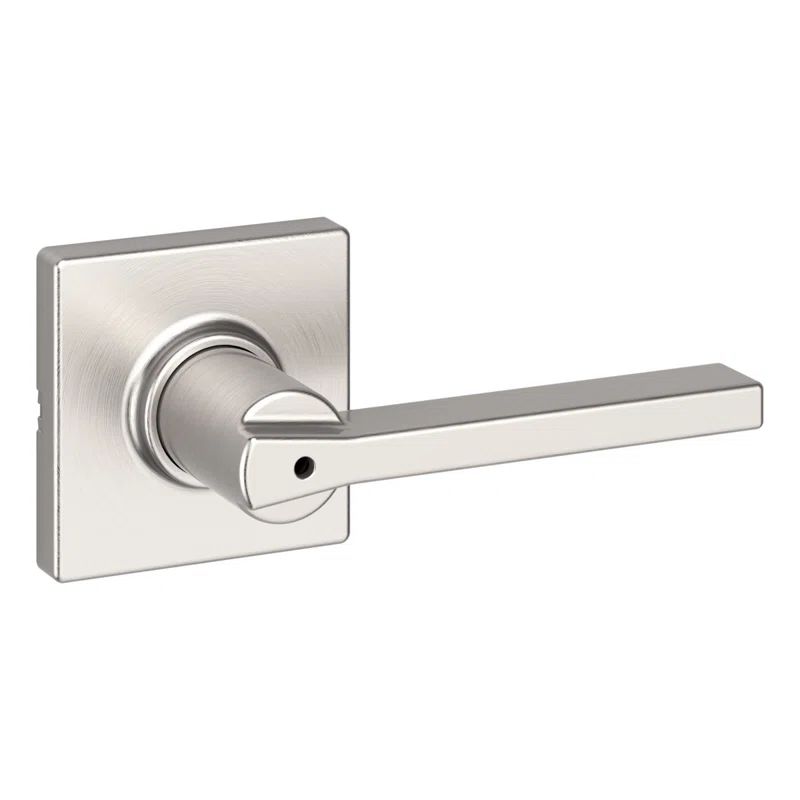 Casey Satin Nickel Straight Metal Privacy Lever for Bed/Bath
