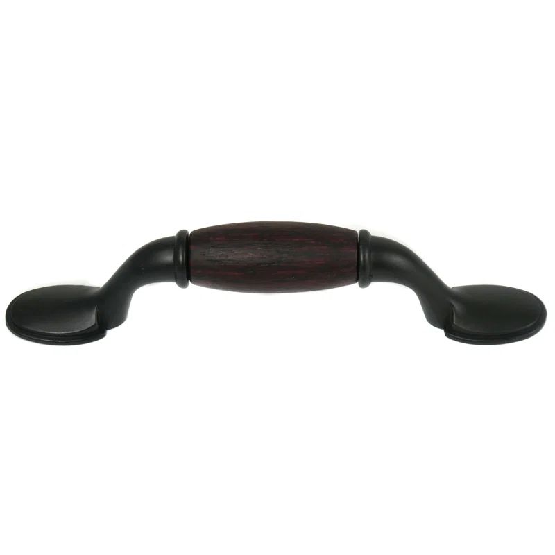 Oil Rubbed Bronze and Cherry 3" Cabinet Pull with Mounting Hardware
