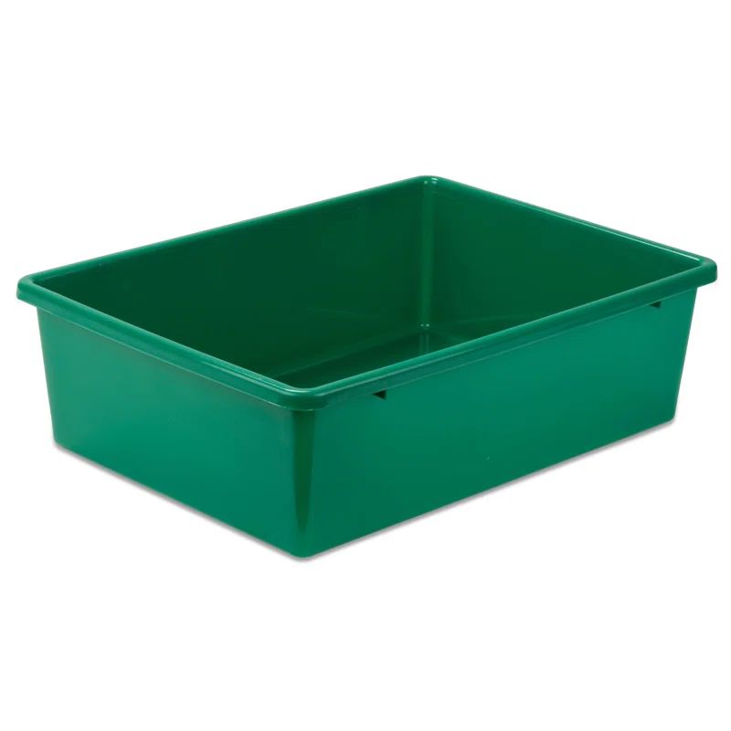 Large Green Stackable Plastic Kids Storage Bin
