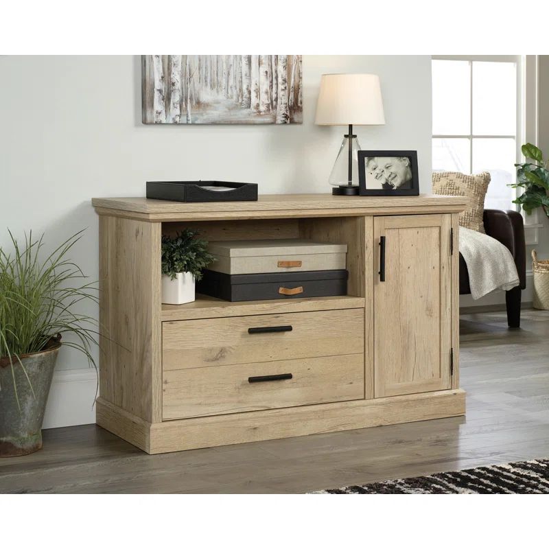 Prime Oak Lateral File Cabinet Credenza with Adjustable Shelf
