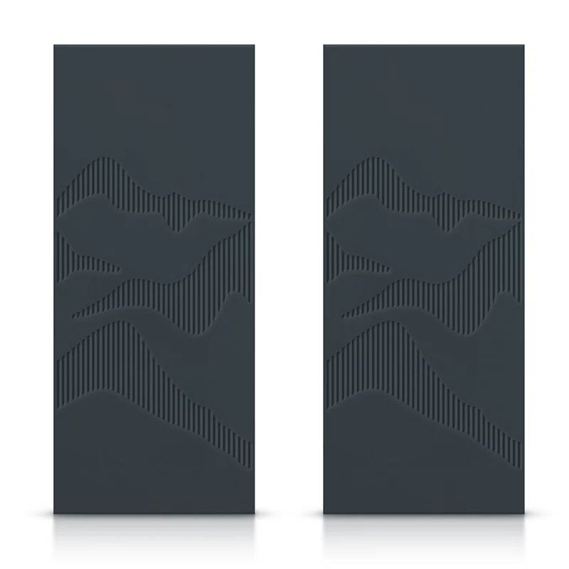 Charcoal Gray Hollow Core MDF Sliding Closet Doors, 72" x 84"