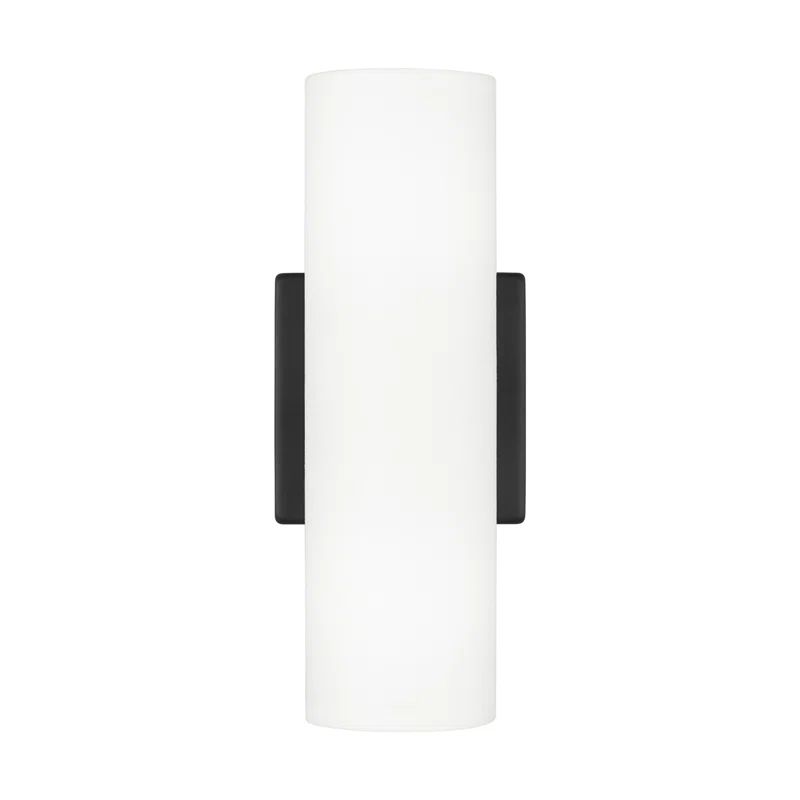 Capalino 12" White Cylinder Modern Vanity Sconce