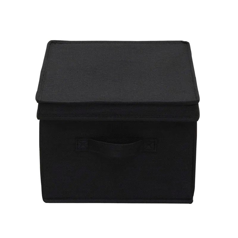 Graphite Large Fabric Storage Bins with Lids, Set of 2