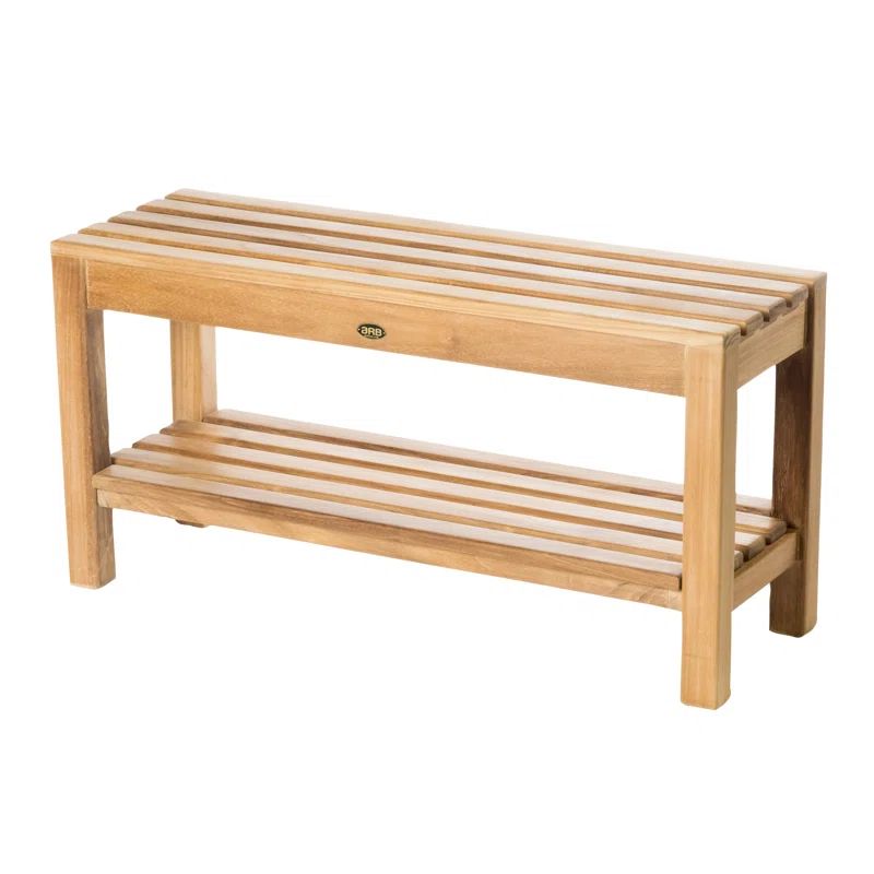 Teak Wood Spa Shower Bench with Removable Shelf