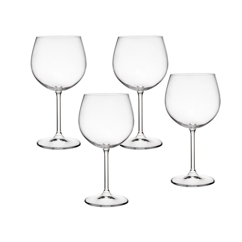 19oz Clear Lead-Free Crystal Balloon Goblet Glasses Set