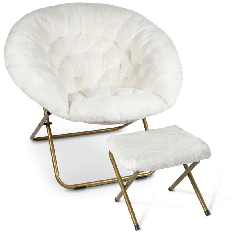 Chicago Bears Themed Papasan Metal Chair in White