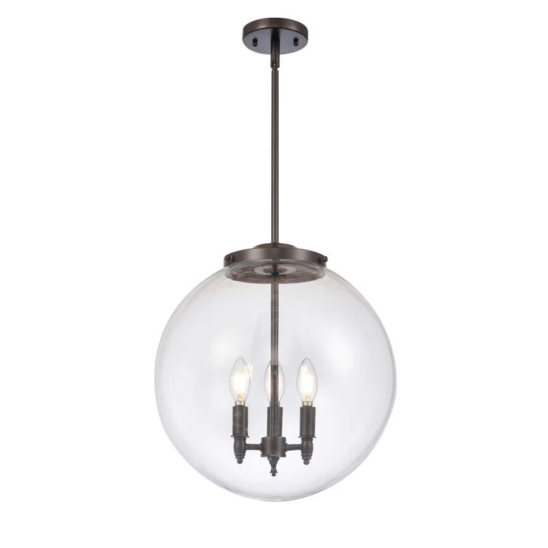 Contemporary Beacon Globe 3-Light LED Pendant in Oil Rubbed Bronze