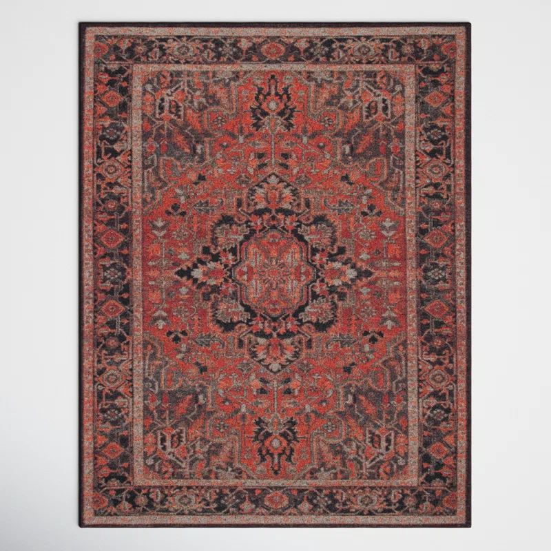Journey Red and Navy Tufted Wool Blend Area Rug