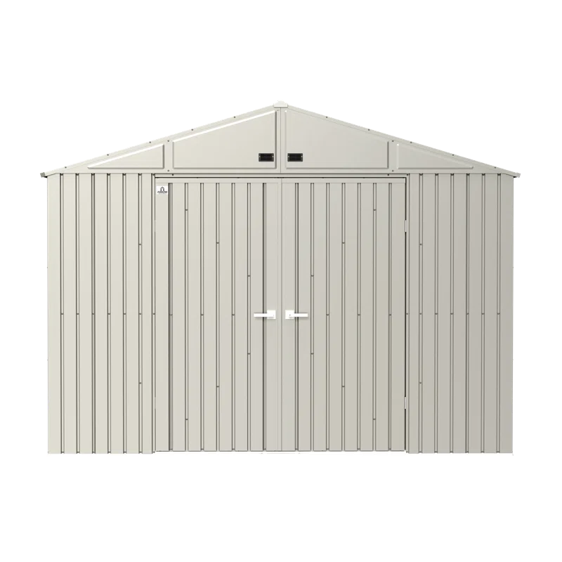 Cool Grey 10' x 12' Steel Storage Shed with Gable Roof
