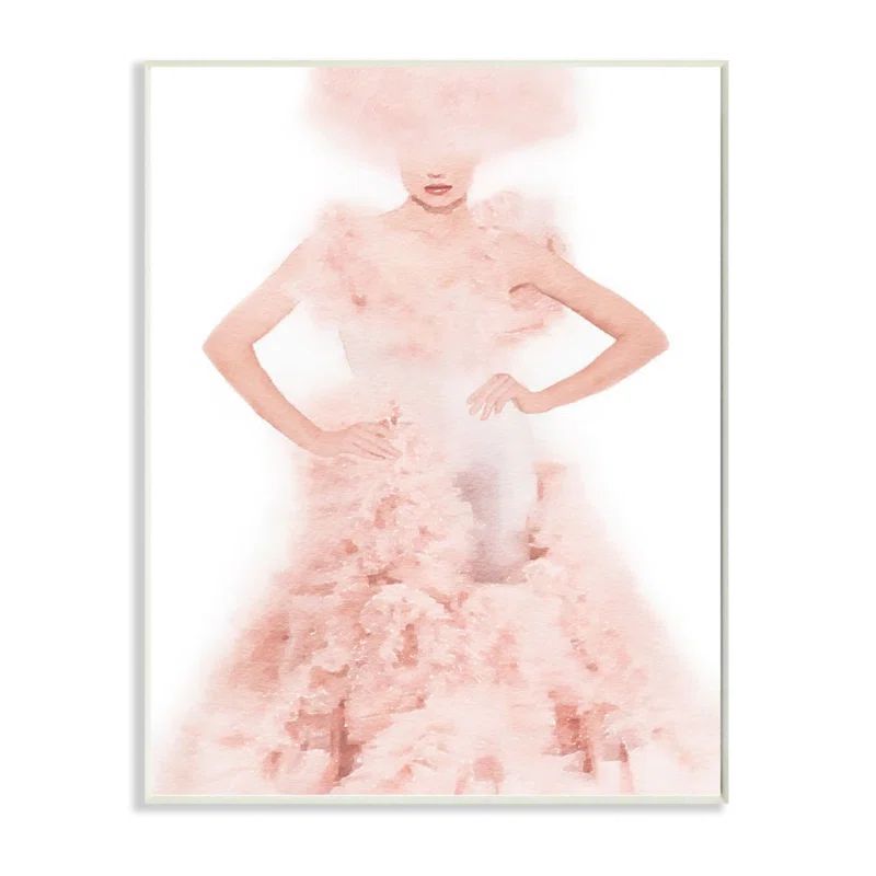 Glamorous Couture Fashion Illustration Wall Art in Pink