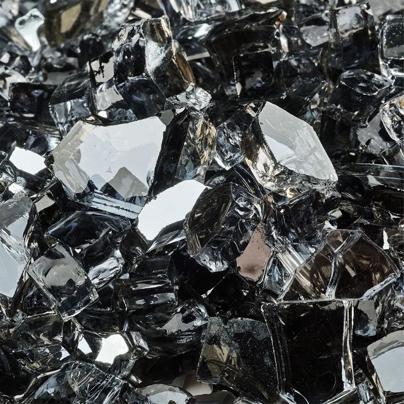 Steel Blue Reflective Fire Glass for Fire Pits, 10 lbs