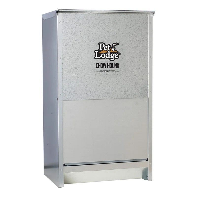 Pet Lodge Galvanized Steel Automatic Dog Feeder, 50 lbs Capacity