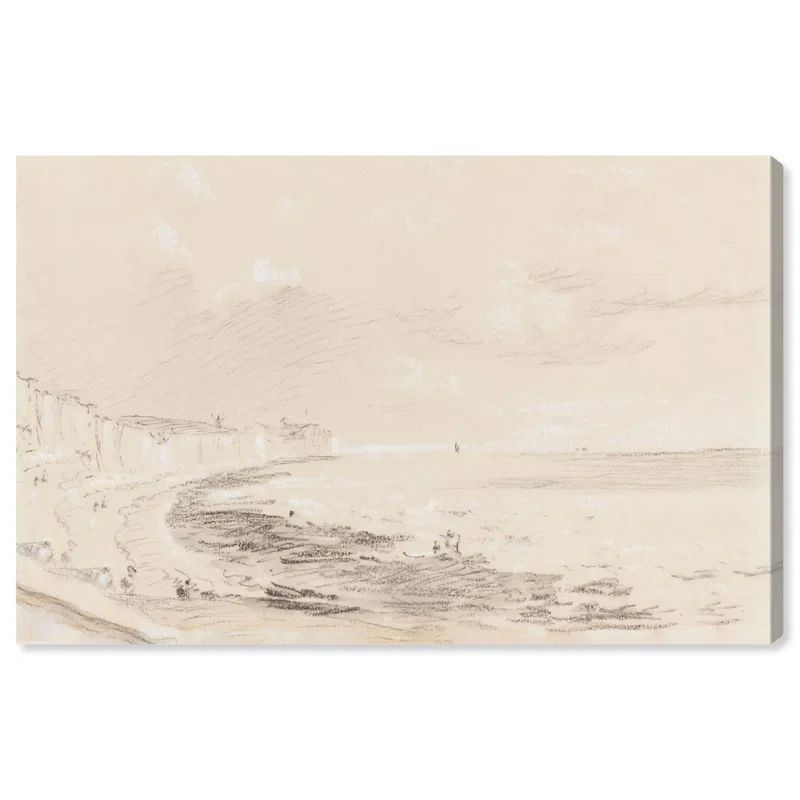 Sea Coast Scene 19th Century Wrapped Canvas Art, 45" x 30"