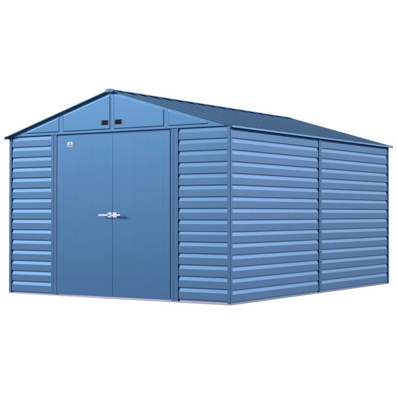 10 ft. x 14 ft. Blue Grey Steel Storage Shed