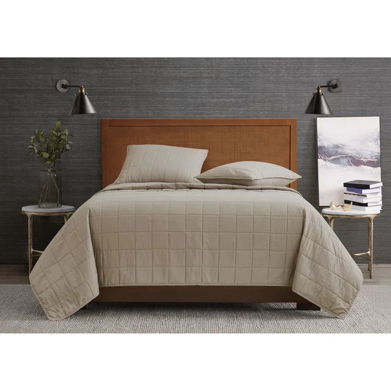 London Fog London Fog Garment Wash Solid Quilt Set