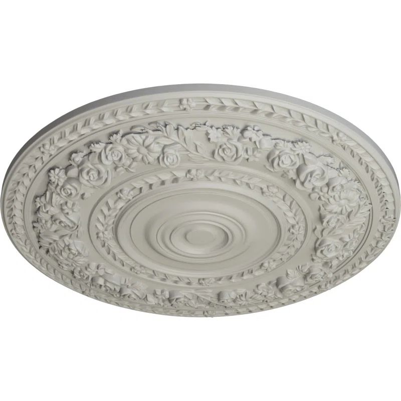 Pot of Cream Round Urethane Rose Ceiling Medallion