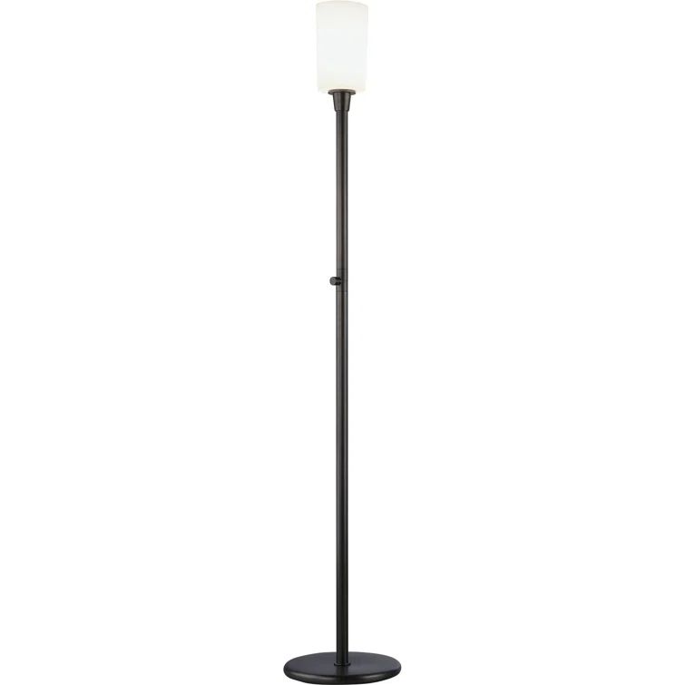 Nina 70.5" Bronze Torchiere Floor Lamp with Frosted Glass Shade
