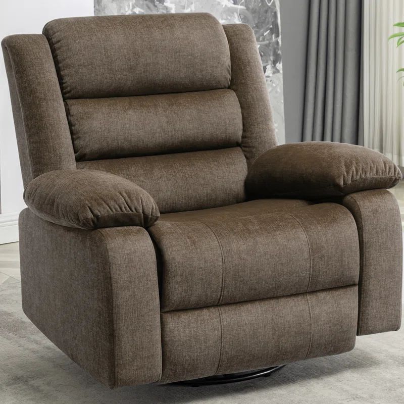 Ellisse Brown Cashmere Oversized Recliner with Massage and Heat