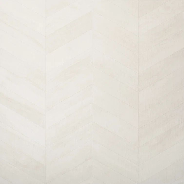 Montgomery Chevron White Matte Porcelain Large Format Tile