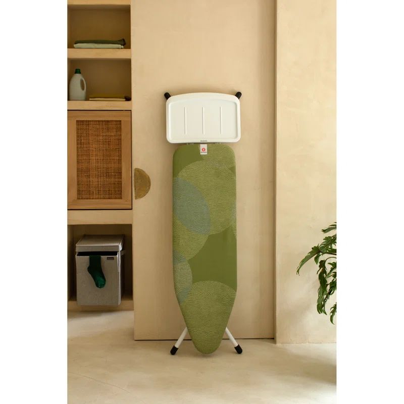 Calm Rustle Green Medium Ironing Board with Metal Steam Unit Holder