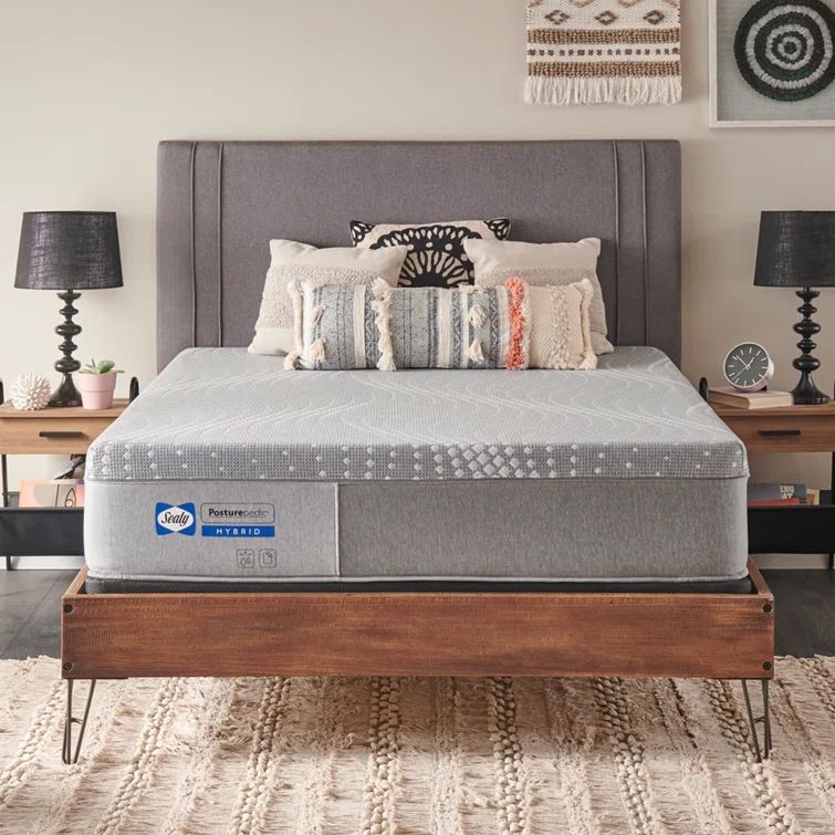 Full Gray Gel Memory Foam Hybrid Adjustable Mattress